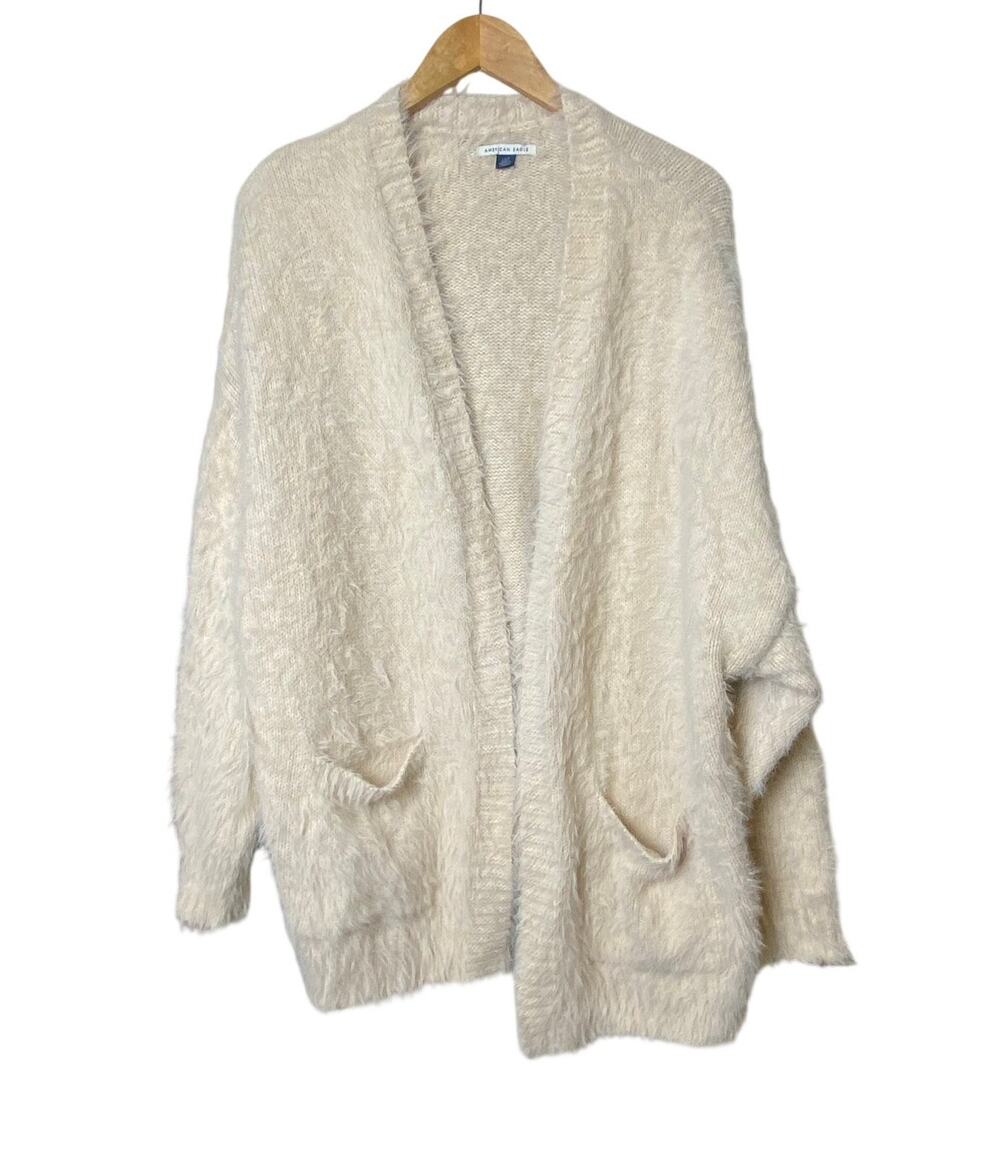 American Eagle Oatmeal Oversized Cozy Fuzy Open Cardigan Women's Size Large